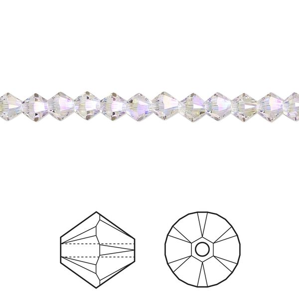 Bead 144pk crystal shimmer 2X, Crystal Passions® 4mm bicone 5328 image number 0