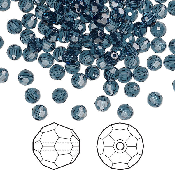 Bead 144pk Montana, Crystal Passions® 4mm round 5000 image number 0
