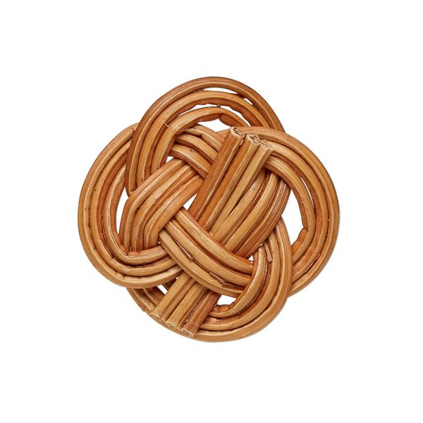 Component, rattan wood, brown, 28x27mm knot. Sold per pkg of 4. image number 0