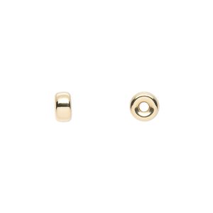 Bead, 14Kt gold-filled, 6x3mm smooth rondelle. Sold per pkg of 2.