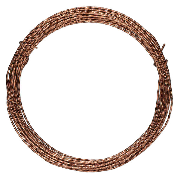Wire, ParaWire™, antiqued copper, twisted square, 21 gauge. Sold per 15-foot section. image number 0