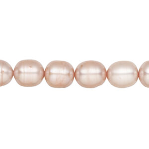 Freshwater pearl 1pkg1, rice, 15 inch dark pink satin 8mm cultured