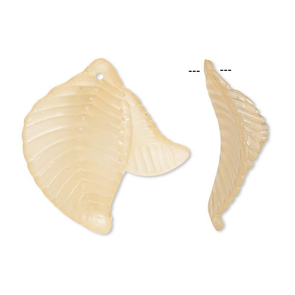 Focal, acrylic, frosted orange, 35x32mm leaves. Sold per pkg of 25. image number 0