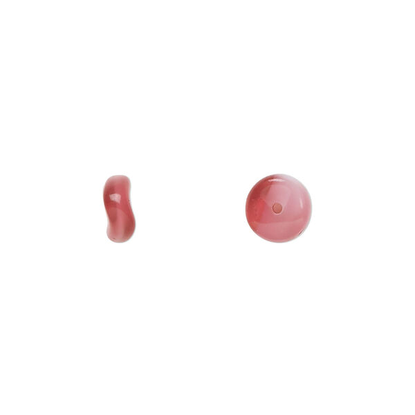 Bead, Czech pressed glass, opaque white/rose, 7x3mm rondelle. Sold per 15" to 16" strand. image number 0