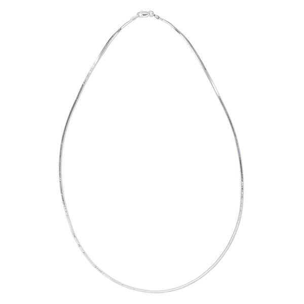 Chain, sterling silver, 1.4mm square snake, 16 inches with lobster claw clasp. Sold individually. image number 0