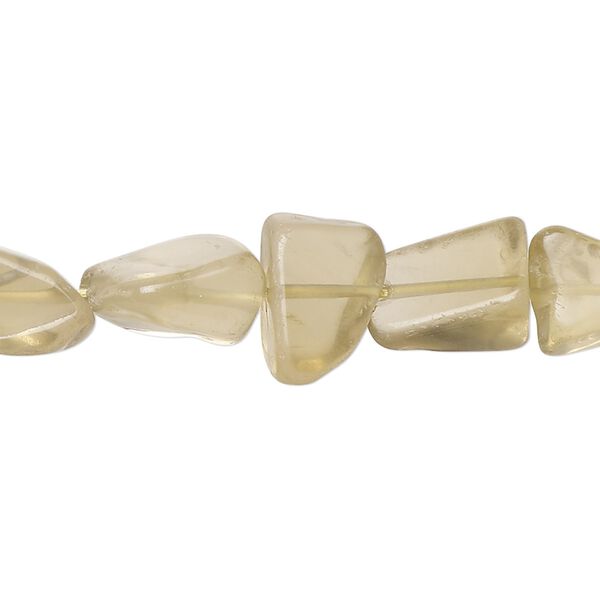 Lemon smoky quartz 1pkg1, hand-cut nugget bead 14 inch mini to small image number 0