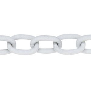 Chain 1pkg1 cable, 12mm, aluminum / flocked white 24 inch