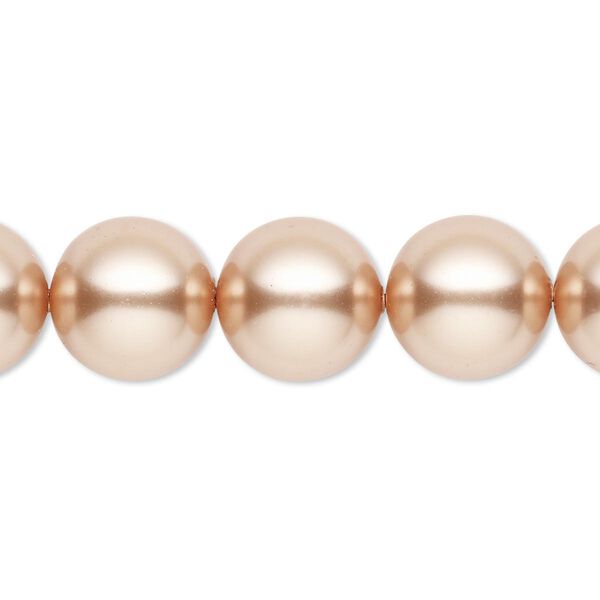Pearl 10pk rose gold, Crystal Passions® 12mm round 5810 image number 0