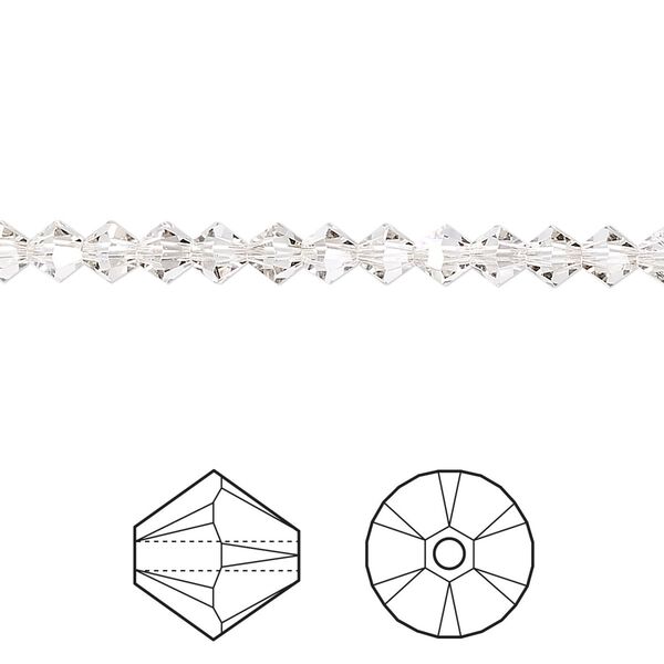 Bead 48pk crystal silver shade, Crystal Passions® 4mm bicone 5328 image number 0