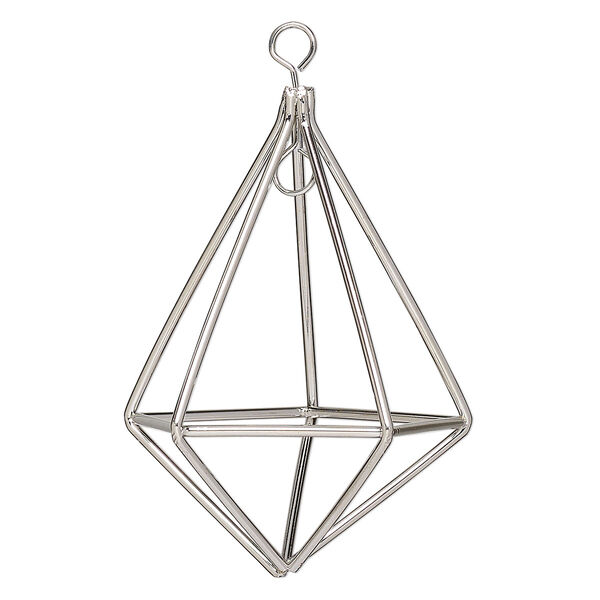 Wire frame, imitation rhodium-finished steel, 4x2-inch teardrop. Sold individually. image number 0