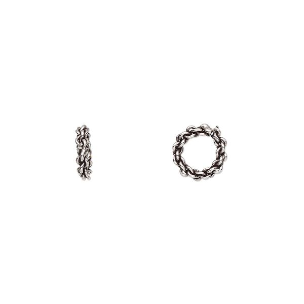 Bead, antiqued Rajasthani sterling silver, 7.5x1.5mm link rondelle. Sold per pkg of 8. image number 0