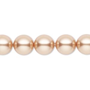 Pearl 25pk rose gold, Crystal Passions® 10mm round 5810