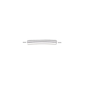 Bead, sterling silver-filled, 13x2mm curved tube. Sold per pkg of 10.