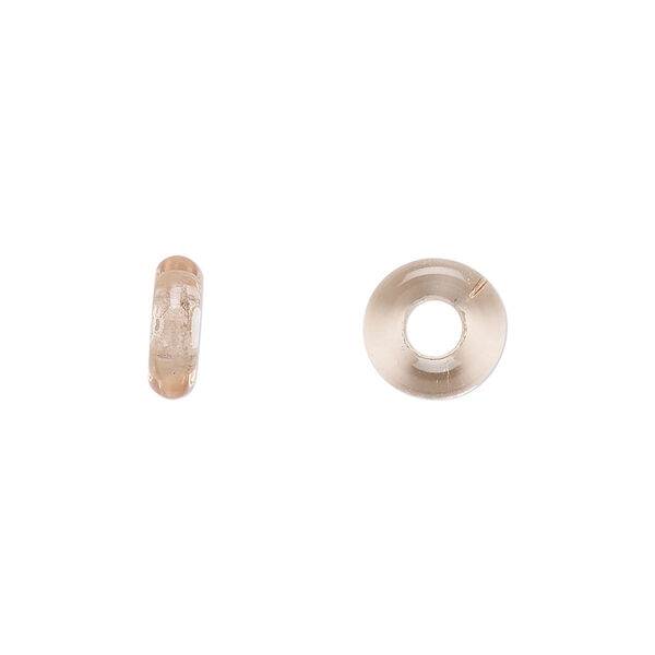 Bead, Czech pressed glass, light rose, 9.5x3mm ring. Sold per pkg of 50. image number 0