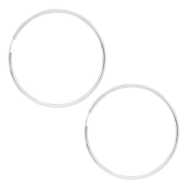 Earring hoop 1pkg2 sterling silver, 65-70mm / endless-loop, 1 pair image number 0