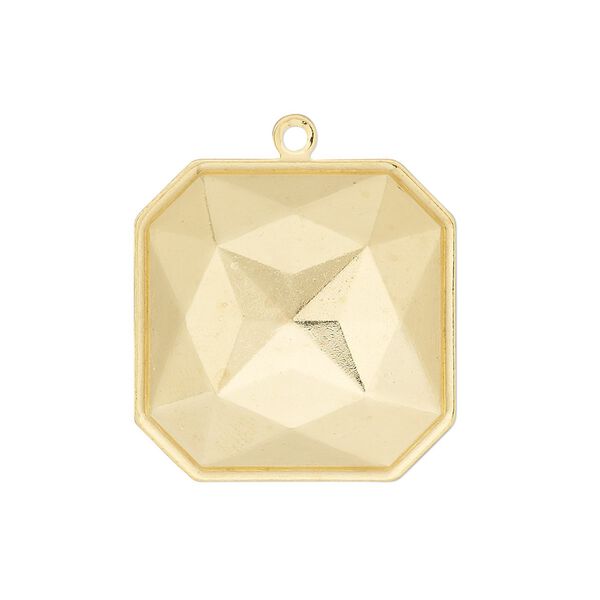 Drop, Almost Instant Jewelry®, gold-plated brass, 25mm square with 23mm square setting. Sold per pkg of 2. image number 0