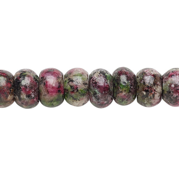 Black spotted quartz 1pkg1, rondelle bead 15 inch 10x6mm-11x7mm image number 0
