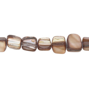 Mother-of-pearl shell 1pkg1, triangle tube bead 14 inch copper rose 6x5mm-9x8mm