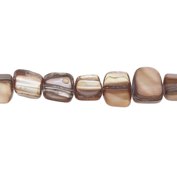 Mother-of-pearl shell 1pkg1, triangle tube bead 14 inch copper rose 6x5mm-9x8mm image number 0