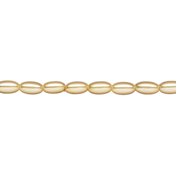Pearl 1pk champagne, Celestial Crystal® 6x3.5mm rice 15.5-16 inch image number 0