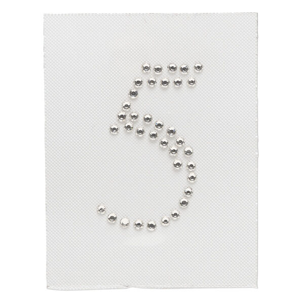 Iron-on transfer 1pk crystal clear, Preciosa Czech crystal 33.5x21mm "5" image number 0