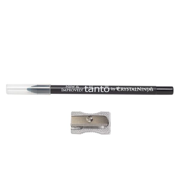 Embellishment positioner, Crystal Ninja, Tänto, steel / plastic / wax, black / white / clear, 5-1/4 x 1/4 inches with 4x2.5mm tip. Sold individually. image number 0