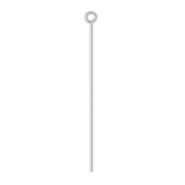 Eye pin, sterling silver, 1-1/2 inch, 21 gauge. Sold per pkg of 20. image number 0