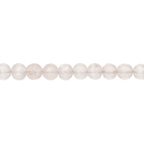 Rose quartz 1pkg1, hand-cut faceted round bead B grade, 9 inch 4-5mm image number 0