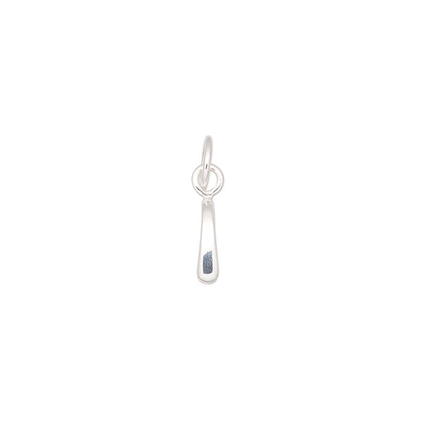 Bail, ice-pick, sterling silver, 9x7mm with 6mm grip length and 6mm closed jump ring. Sold individually. image number 0