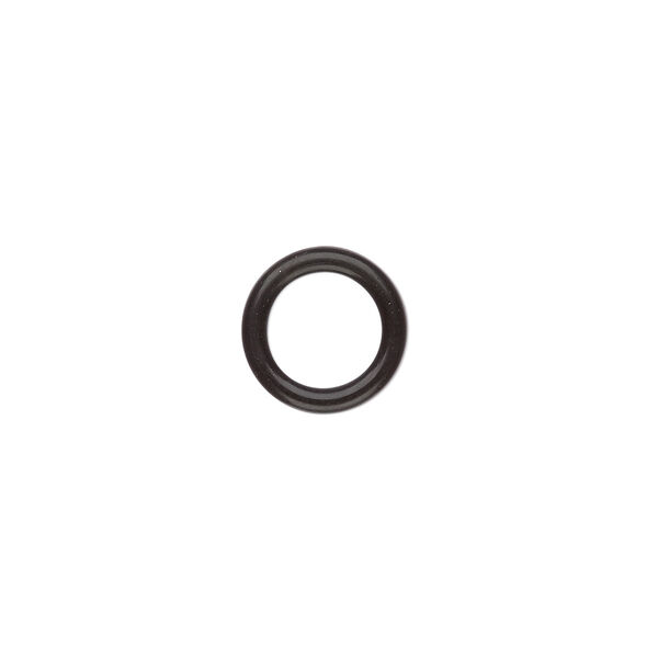 Component, Oh! Ring™, silicone, black, 12mm round with 8mm hole. Sold per pkg of 200. image number 0