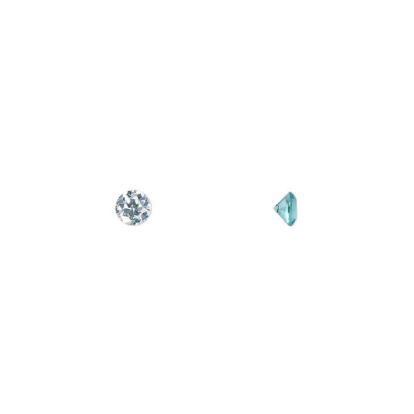 Gem, cubic zirconia, aqua blue, 3.5mm faceted round, Mohs hardness 8-1/2. Sold per pkg of 5. image number 0