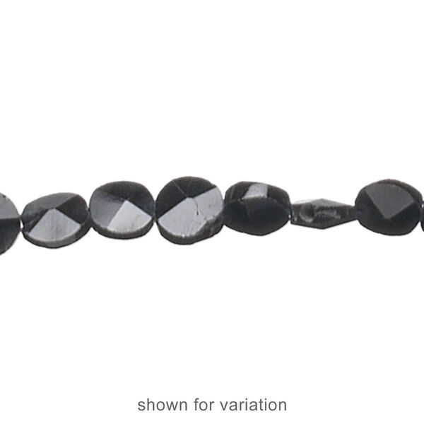 Black spinel 1pkg1, hand-cut faceted flat round bead natural 15.5-16 inch 3-5mm image number 1