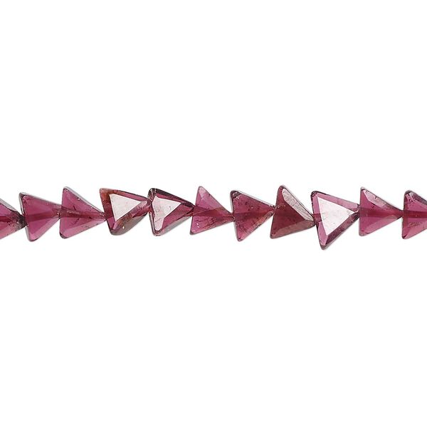 Rhodolite garnet 1pkg1, hand-cut faceted flat triangle bead 15.5-16 inch 5-7mm image number 0