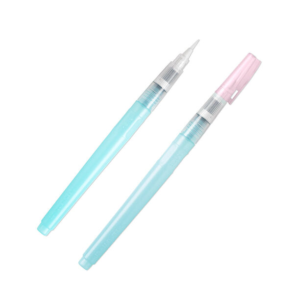 Tool, water brush, acrylic, blue-green with pink cap, 12mm brush tip, 6-inch pen. Sold individually. image number 0