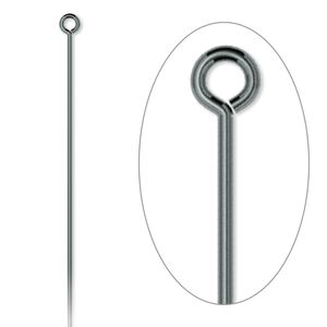 Eye pin, gunmetal-plated brass, 2 inches, 21 gauge. Sold per pkg of 500.