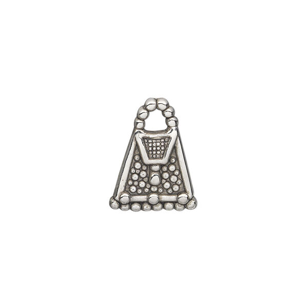 Charm, antiqued silver-finished copper-coated plastic, 16x12mm single-sided purse. Sold per 50-gram pkg, approximately 100 charms. image number 0