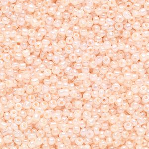 Seed bead, Ming Tree™, glass, pkg/1 pound, #11 round, opaque ceylon peach.