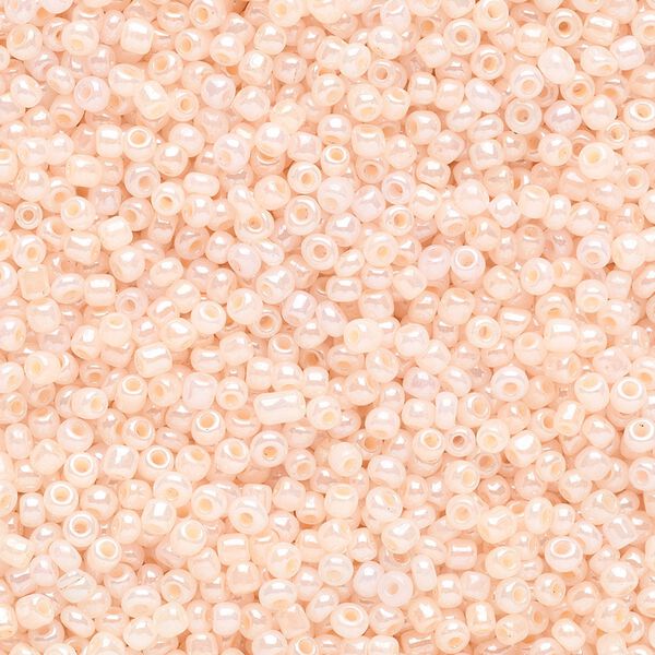 Seed bead, Ming Tree™, glass, pkg/1 pound, #11 round, opaque ceylon peach. image number 0