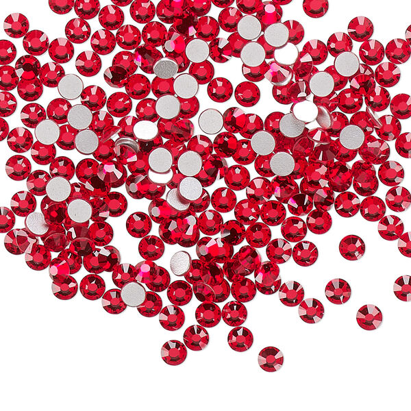 Flat back, Dance With Me™ crystal rhinestone, light Siam, foil back, 2.7-2.9mm rose, SS10. Sold per pkg of 144 (1 gross). image number 0