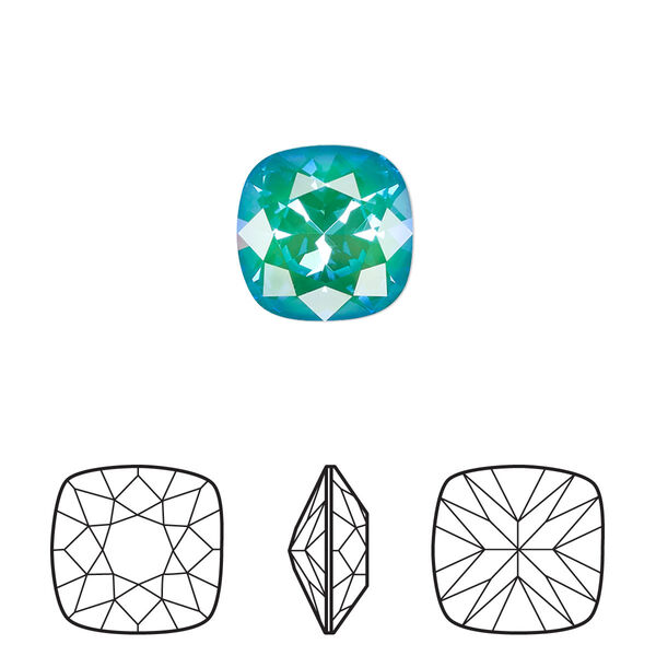 Fancy stone 6pk crystal laguna DeLite, Crystal Passions® 12mm cushion 4470 image number 0