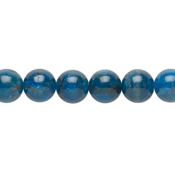 Blue apatite 1pkg1, round bead natural A- grade, 8 inch 8mm image number 0