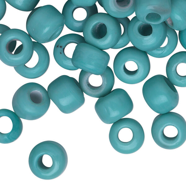 Bead, glass, opaque aqua blue, 9x7mm crow. Sold per pkg of 100. image number 0