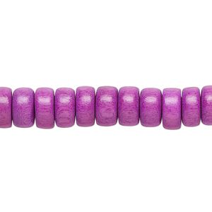 Bead 1pkg1, Taiwanese cheesewood (dyed / waxed), light purple, 8x4mm rondelle, 15-1/2 to 16 inches.