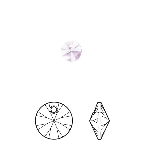 Drop 12pk violet, Crystal Passions® 6mm pendant mini disk 6428 image number 0