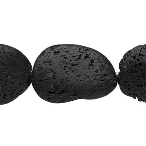 Lava rock 1pkg1, oval bead 15.5-16 inch 40x30mm