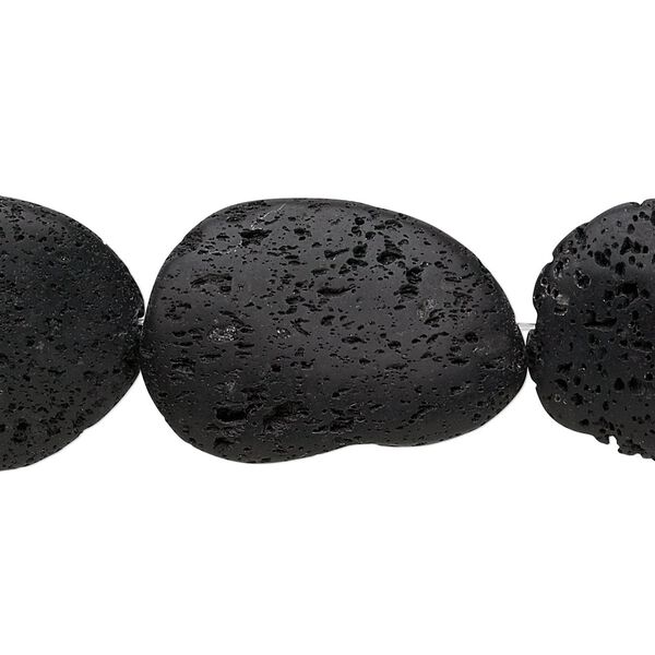 Lava rock 1pkg1, oval bead 15.5-16 inch 40x30mm image number 0