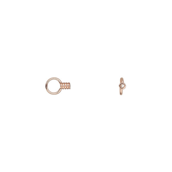 Crimp end, copper-plated brass, 2.5x2mm tube with loop, 0.7mm inside diameter. Sold per pkg of 10. image number 1