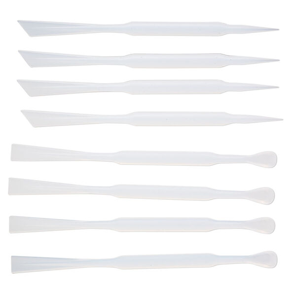 Stir stick, silicone, white, 4-3/4 x 1/3 inches. Sold per 8-piece set. image number 0