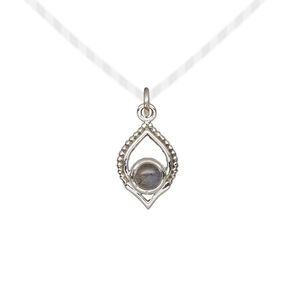Labradorite / sterling silver 1pkg1, marquise drop natural antiqued 13.5x9mm