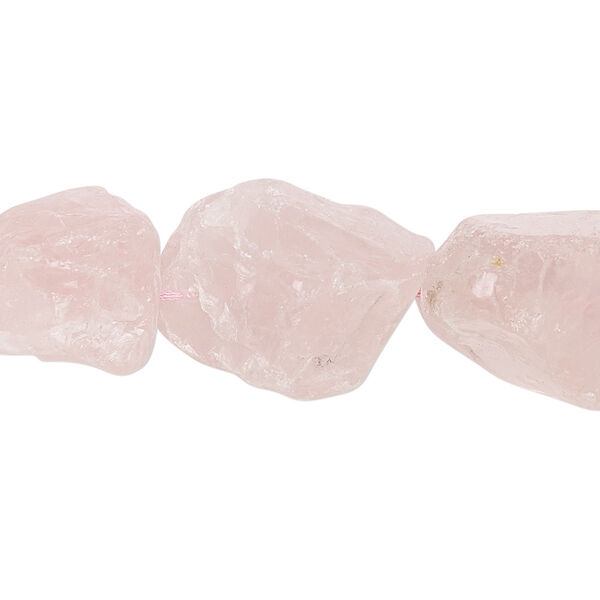 Bead, rose quartz (natural), medium rough nugget, Mohs hardness 7. Sold per 15-1/2" to 16" strand. image number 0